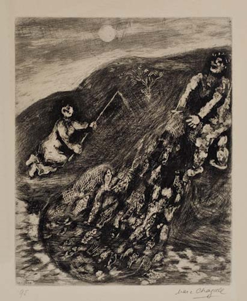 Les Poissons et le Berger qui joue de la flûte by Marc Chagall