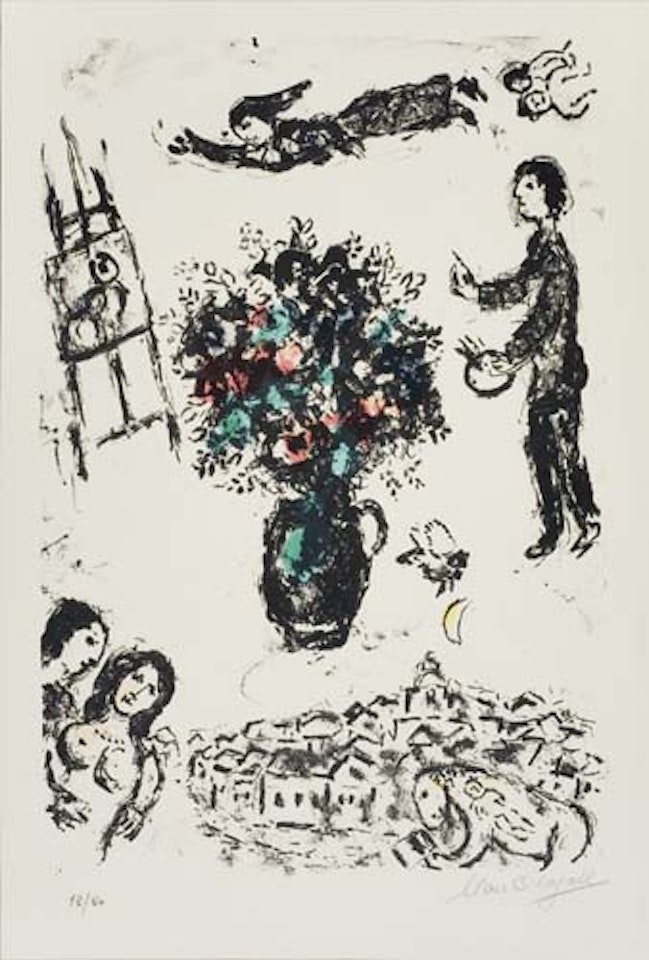 Bouquet over the Town by Marc Chagall