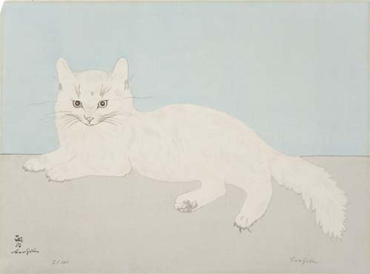 Chat Blanche by Leonard Tsuguharu Foujita