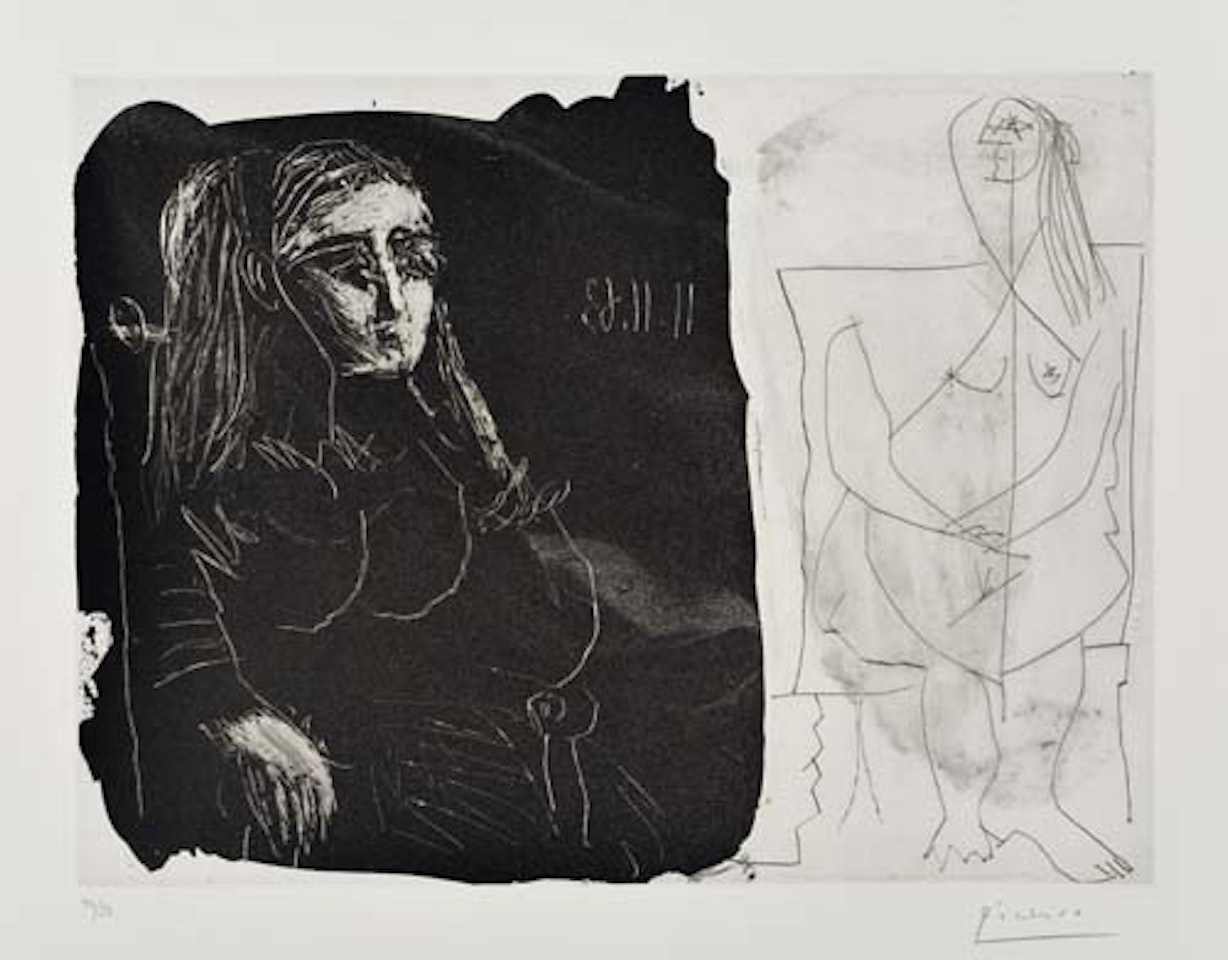 Femme au Fauteuil et Nu Assis by Pablo Picasso