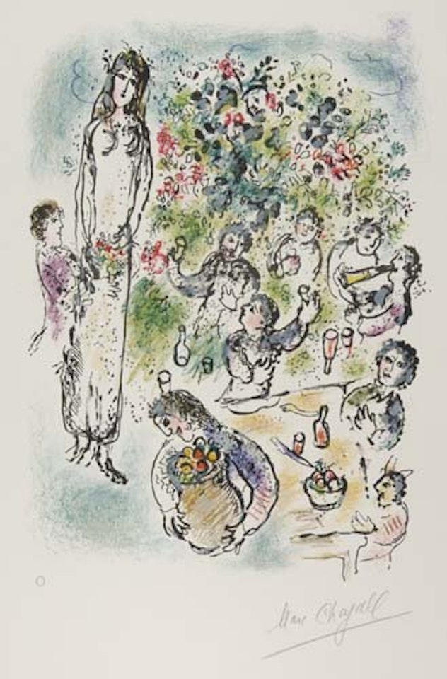 Tous alors, ayant leurs coupes pleines versaient des libations by Marc Chagall