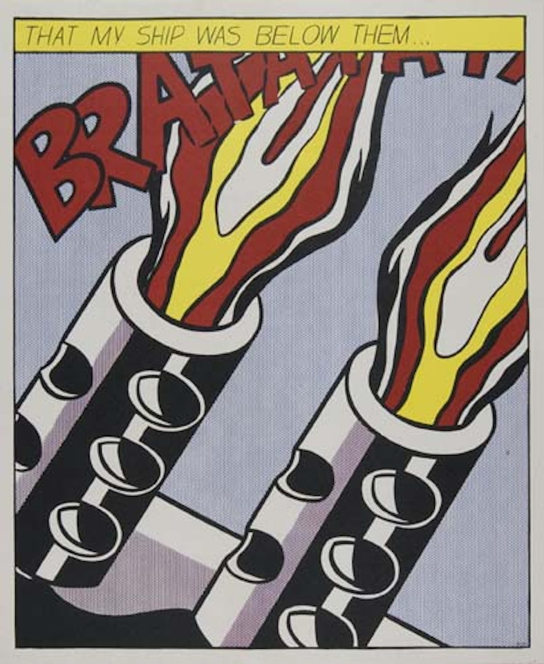 Set of 3 offset color lithographs: As I Opened Fire by Roy Lichtenstein