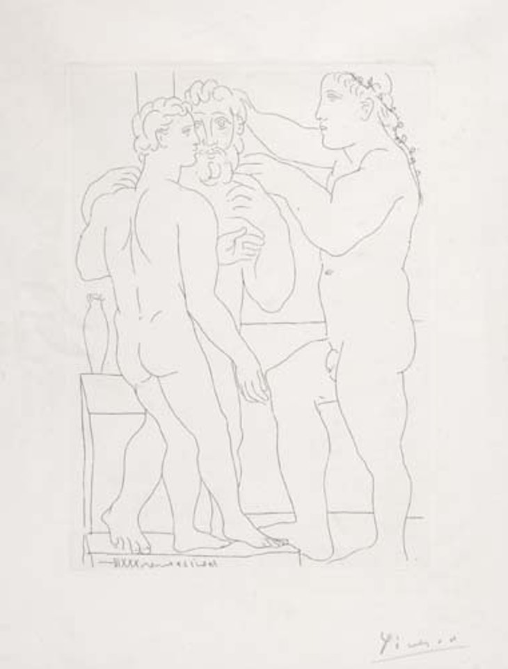 Deux hommes sculptés by Pablo Picasso