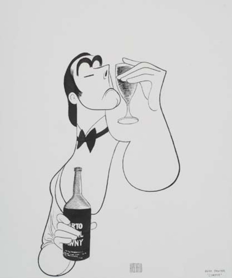 Keith Baxter in Corpse by Al Hirschfeld