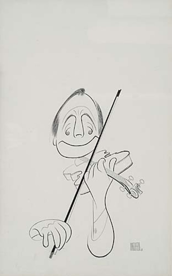 Jack Benny with violin by Al Hirschfeld