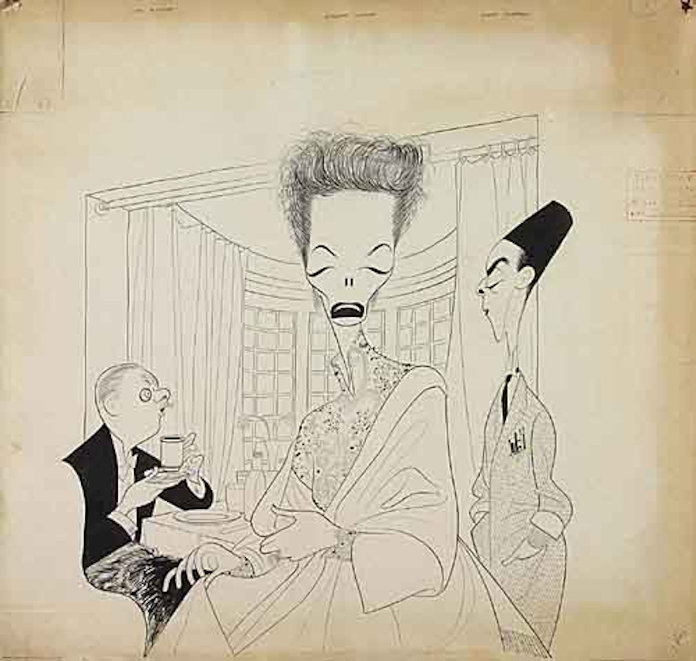 The Millionairess, with Cyril Ritchard, Katherine Hepburn, Robert Helpmann by Al Hirschfeld