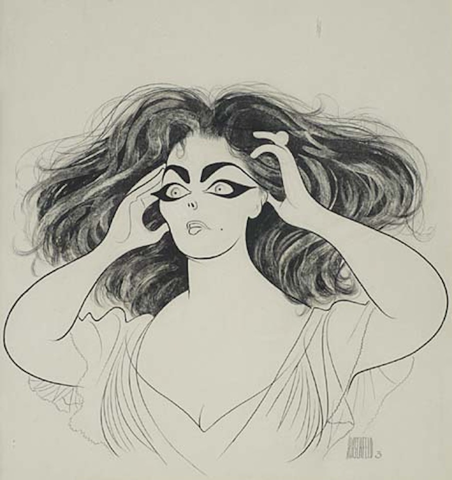 Elizabeth Taylor in Ash Wednesday by Al Hirschfeld
