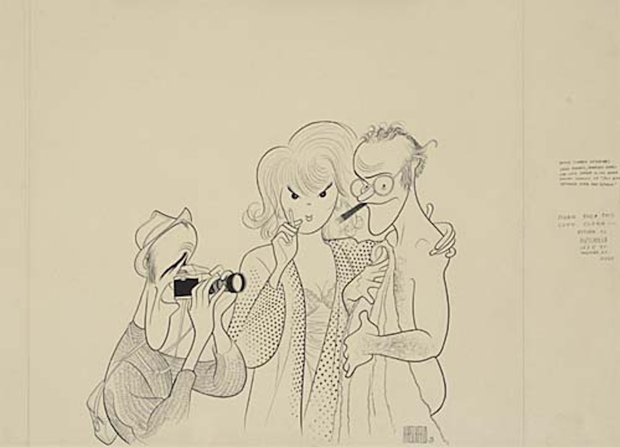 The war between men and women, Jason Robards, B Harris, J Lemmon by Al Hirschfeld
