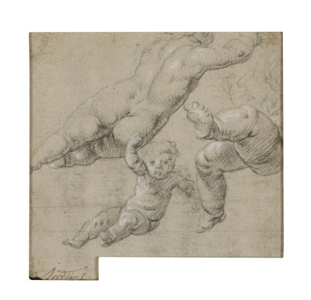Studies of Putti and a female Nude seen from behind by Jacob Jordaens
