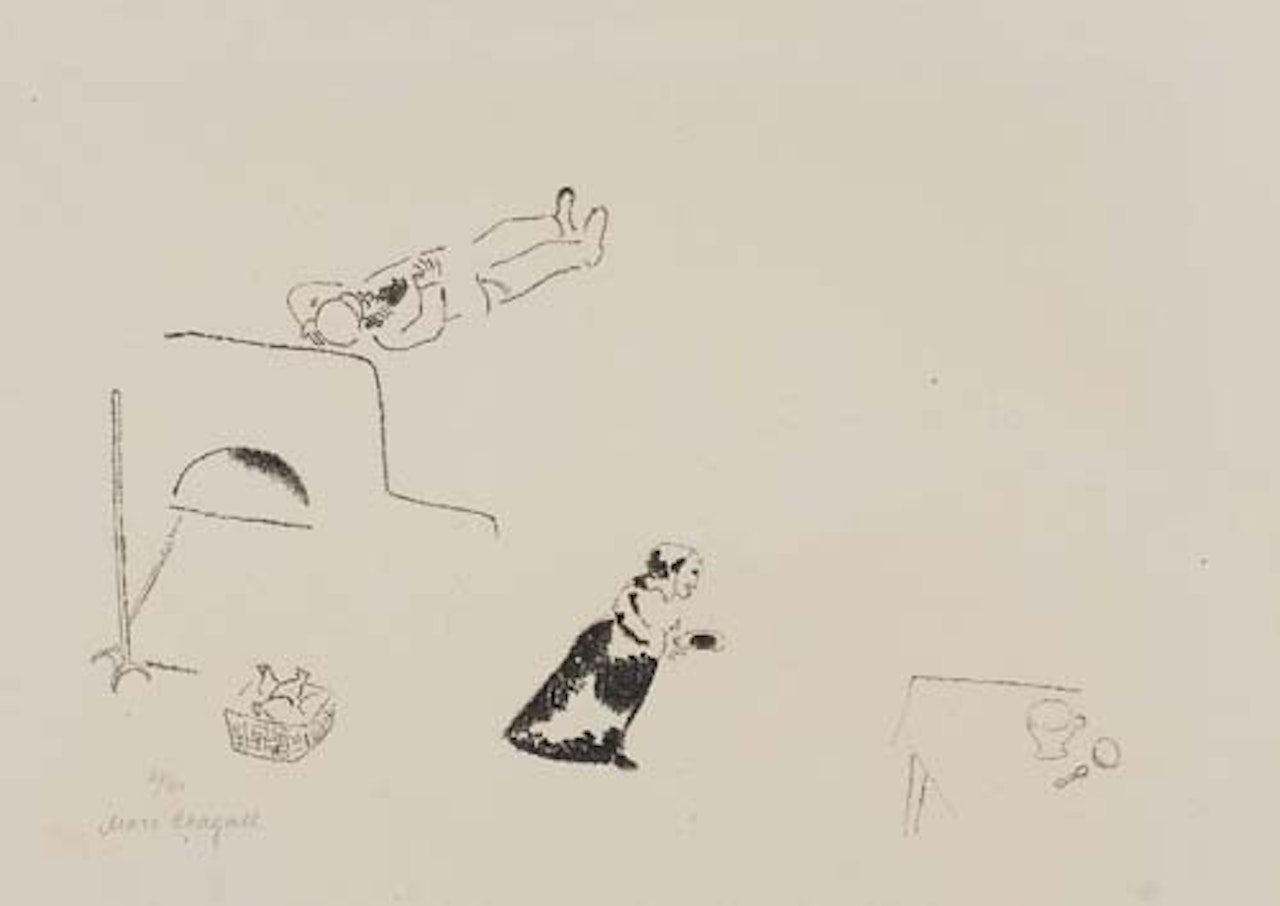 Auf dem Ofen by Marc Chagall