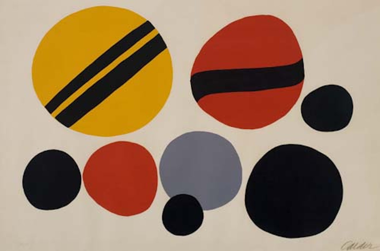 Chevrons Noir sur Rouge Jaune by Alexander Calder