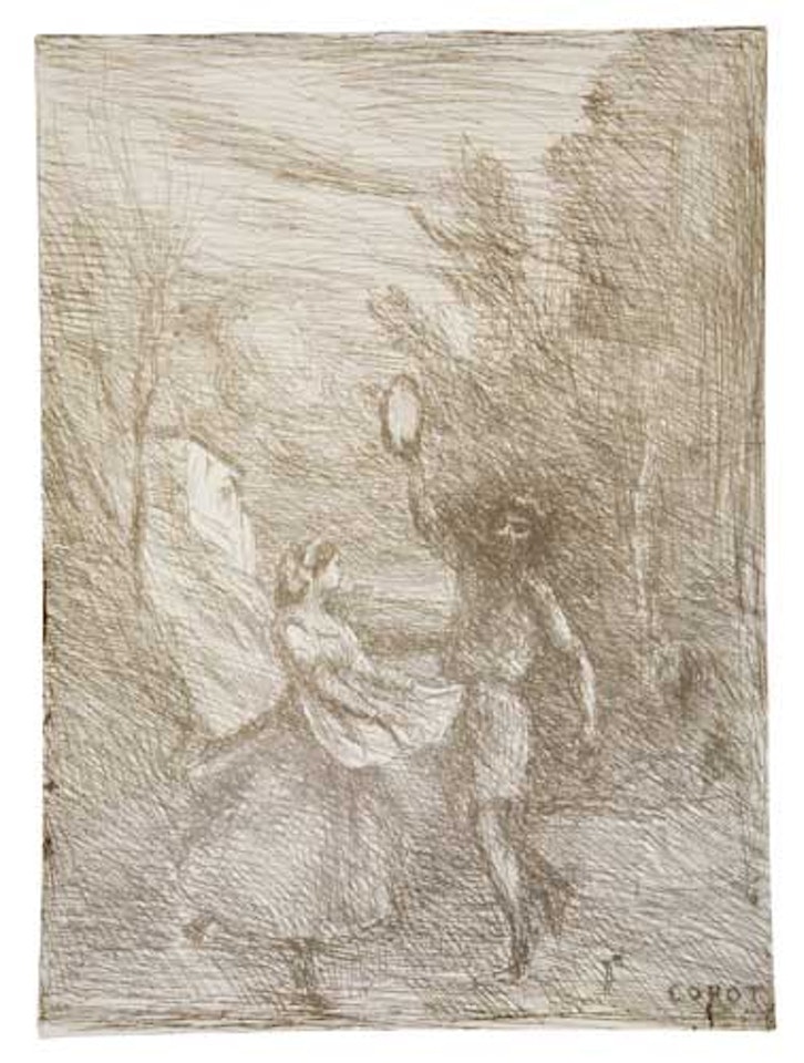 Saltarelle by Jean Baptiste Camille Corot
