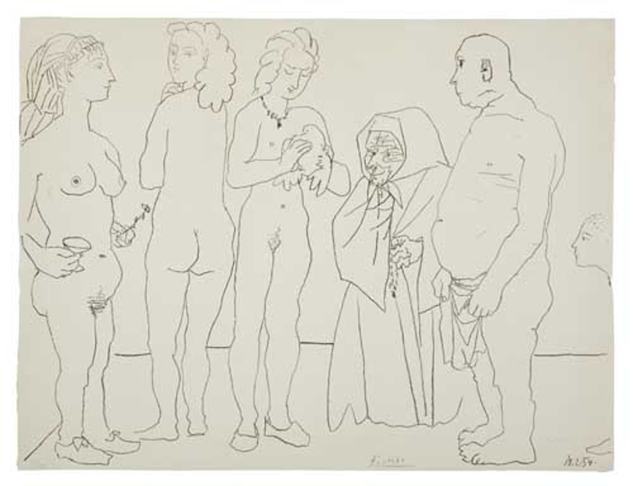 Personnages et Colombe by Pablo Picasso