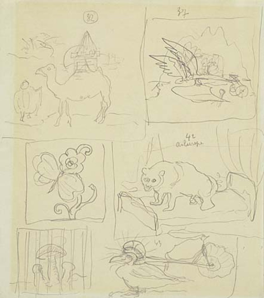 Sheet of Animal and Plant Studies by René Magritte