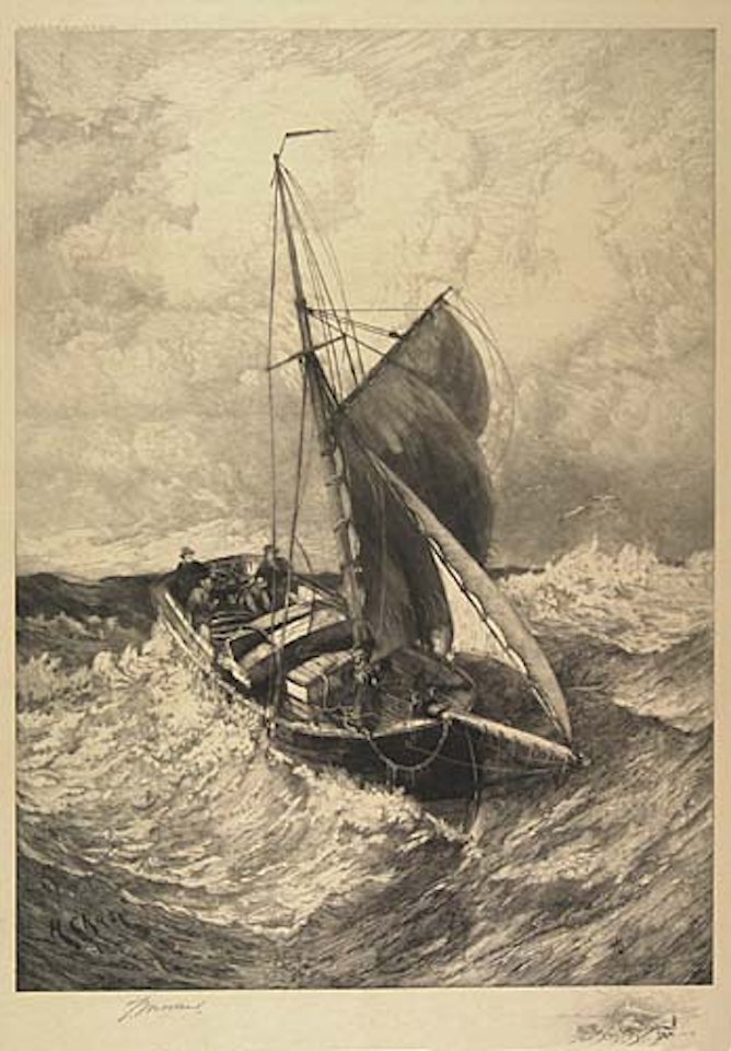 Sailboat in the Waves by Thomas Moran