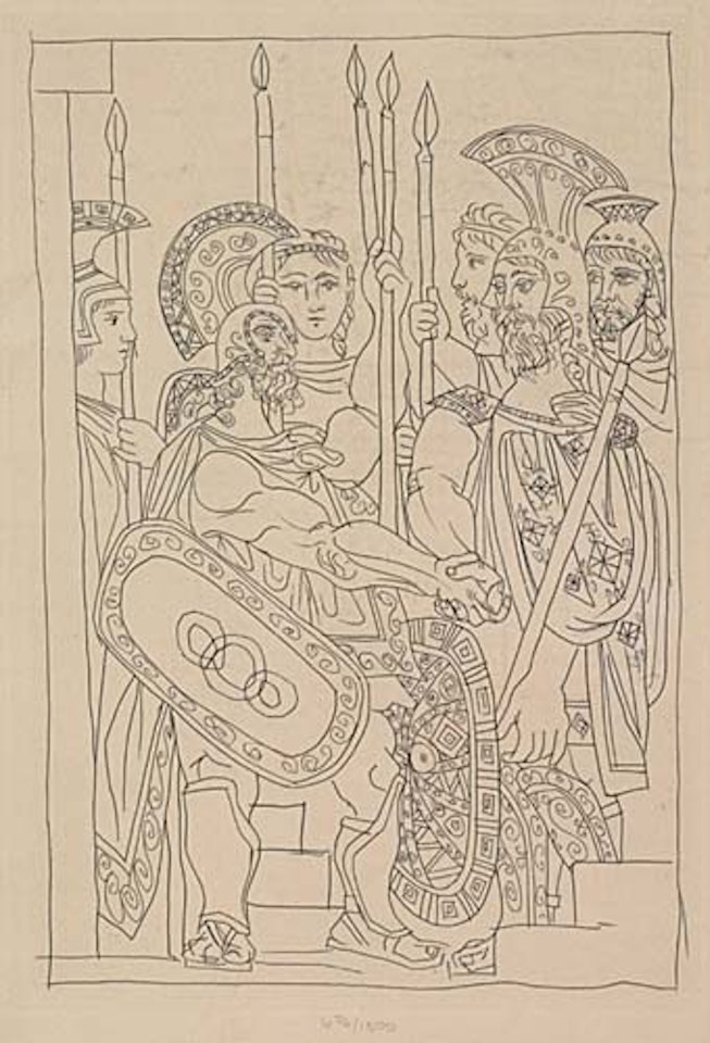 Group of 4, (of 6) etchings: Lysistrata by Pablo Picasso