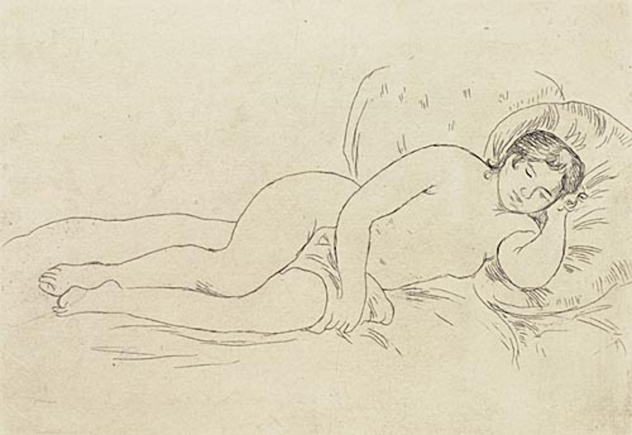 Femme nue couchée, tournée à droite by Pierre-Auguste Renoir