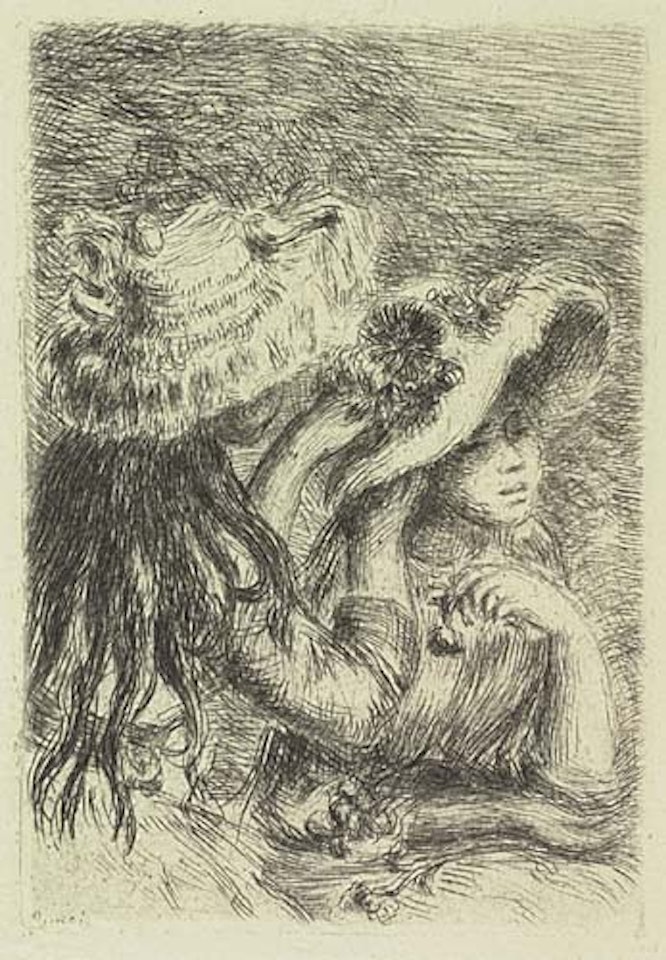 Two etchings.: Sur la Plage, à Berneval, Le Chapeau Épinglé (3e planche), by Pierre-Auguste Renoir
