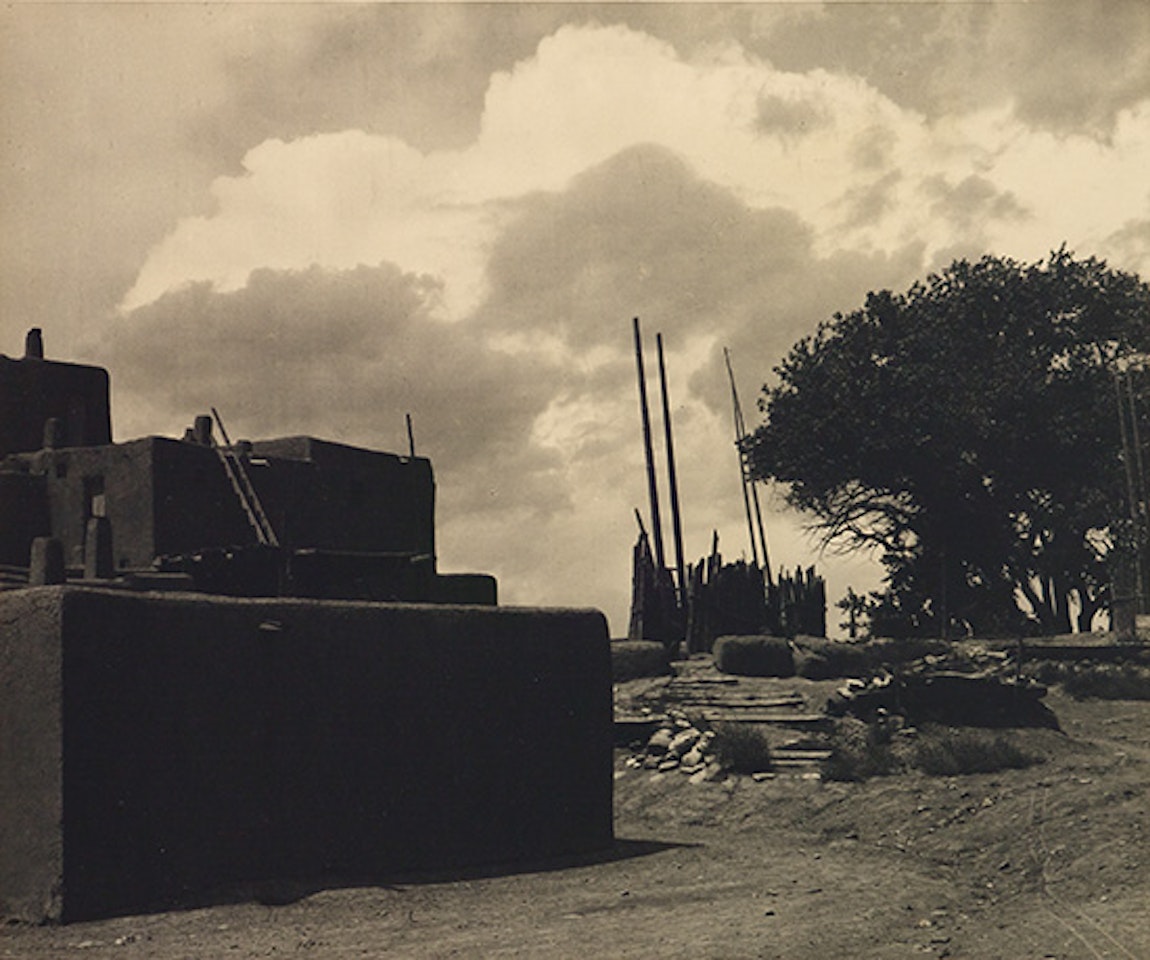 North House, Kiva Poles, & Thunder Clouds by Ansel Adams