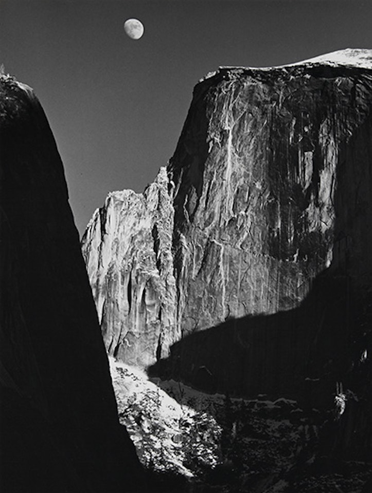 Half Dome and Moon by Ansel Adams