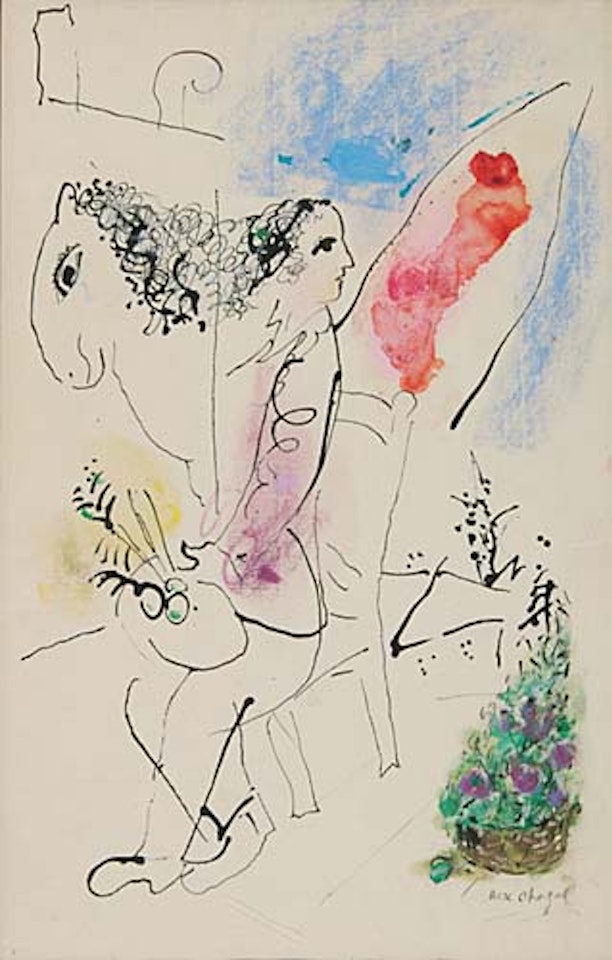 Peintre avec Pallete et Cheval by Marc Chagall