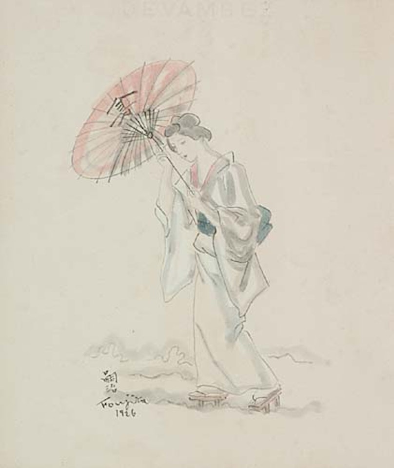 Femme avec Parasol by Leonard Tsuguharu Foujita