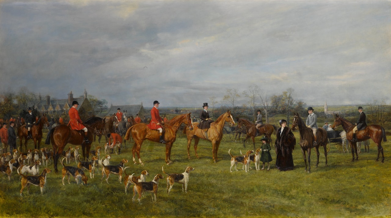 Meet of the Quorn Hounds at Kirby Gate November 7, 1910 by Heywood Hardy